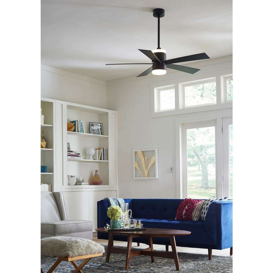 Ceiling Fans * | Torch 52 In. Integrated Led Black Ceiling Fan With Up And Down Light Kit And Remote Control By Fanimation