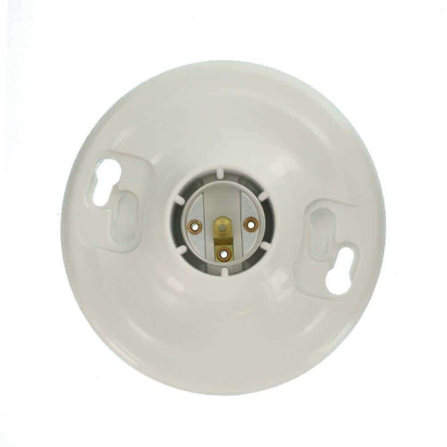 Lamps * | 660-Watt Medium Base Single Circuit Keyless Outlet Box Mount Plastic Incandescent Lampholder, White By Leviton