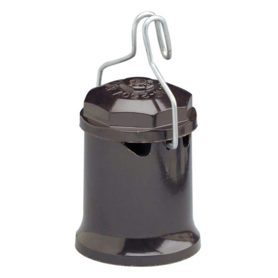 Lamps * | 660-Watt Brown Weatherproof Pin-Type Lampholder By Leviton