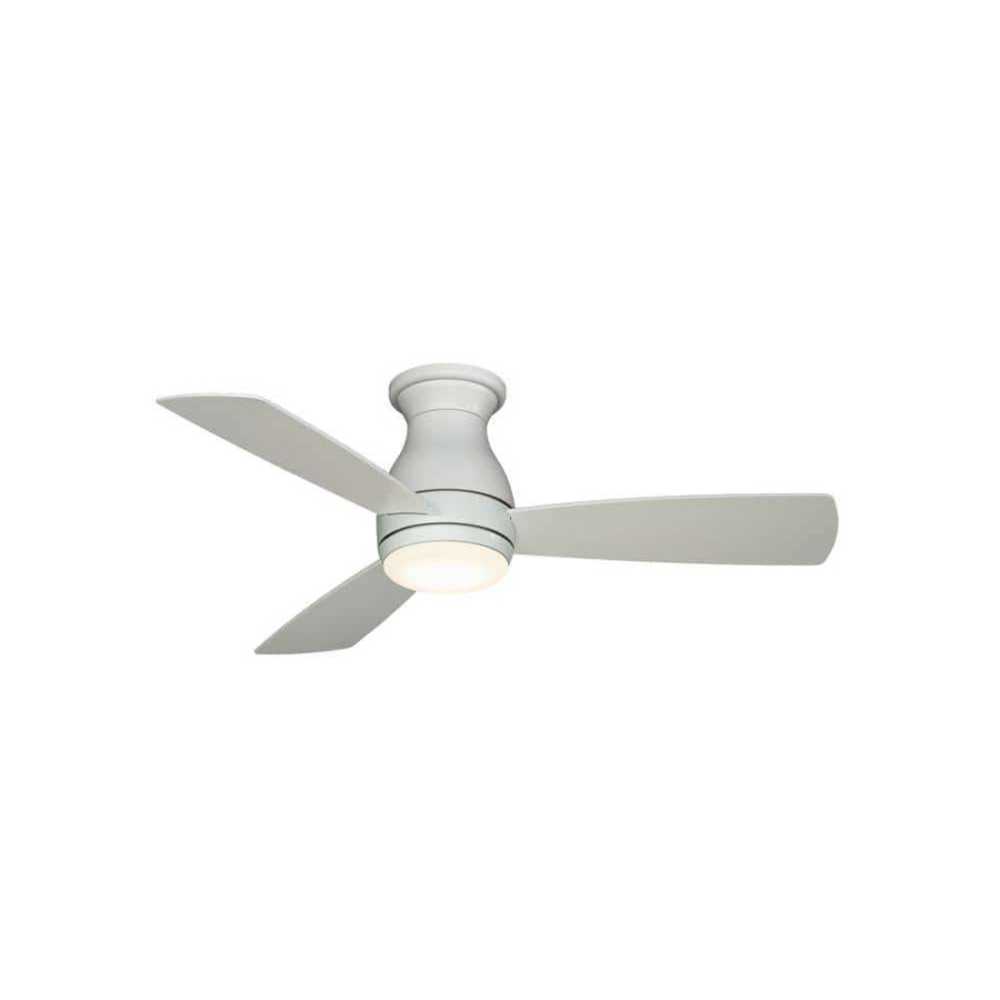 Ceiling Fans * | Hugh 44 In. Integrated Led Indoor/Outdoor Matte White Ceiling Fan With Light Kit And Remote Control By Fanimation