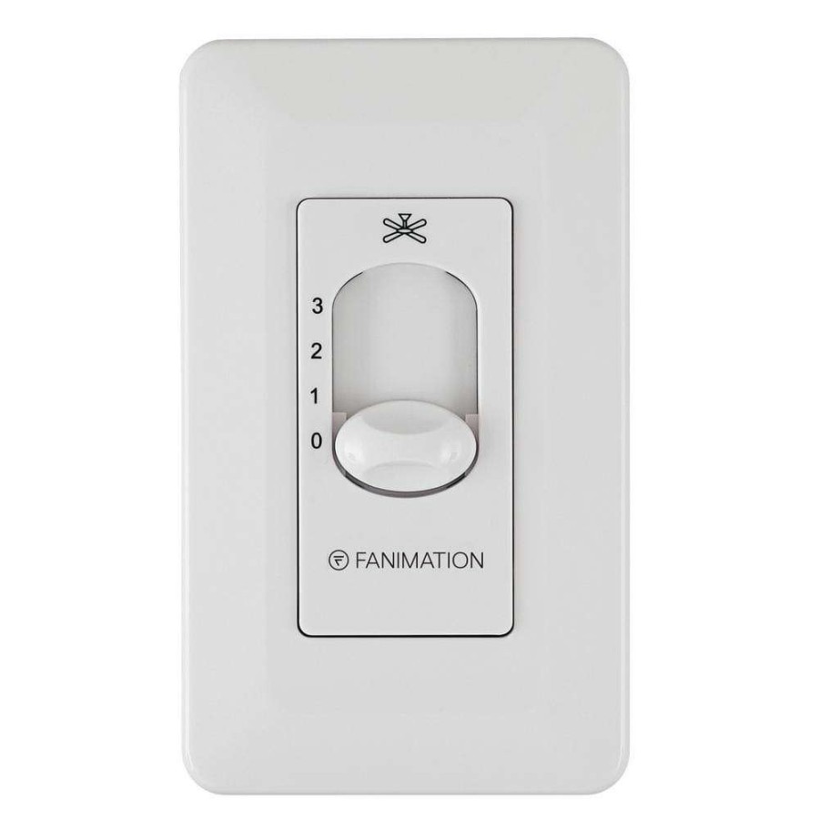 Ceiling Fan Parts * | 3-Speed Wall Control Non-Reversing Switch, White By Fanimation