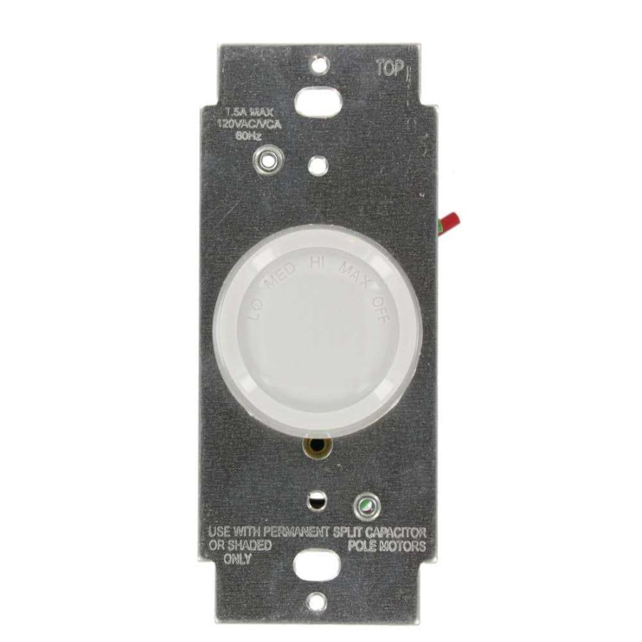 Wiring Devices & Light Controls * | 1.5 Amp Trimatron Single Pole Step Control Rotary Fan Speed Control, White With Ivory And Light Almond Knobs Included By Leviton