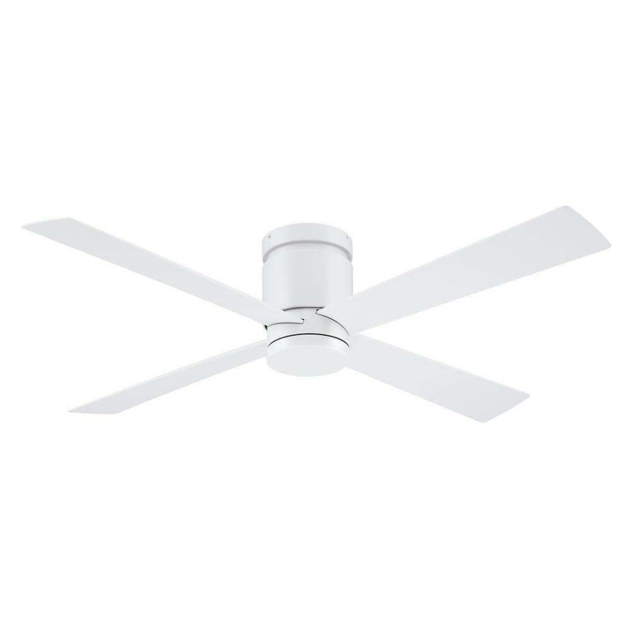 Ceiling Fans * | Kwartet 52 In. Indoor/Outdoor Matte White Ceiling Fan With Light Kit By Fanimation