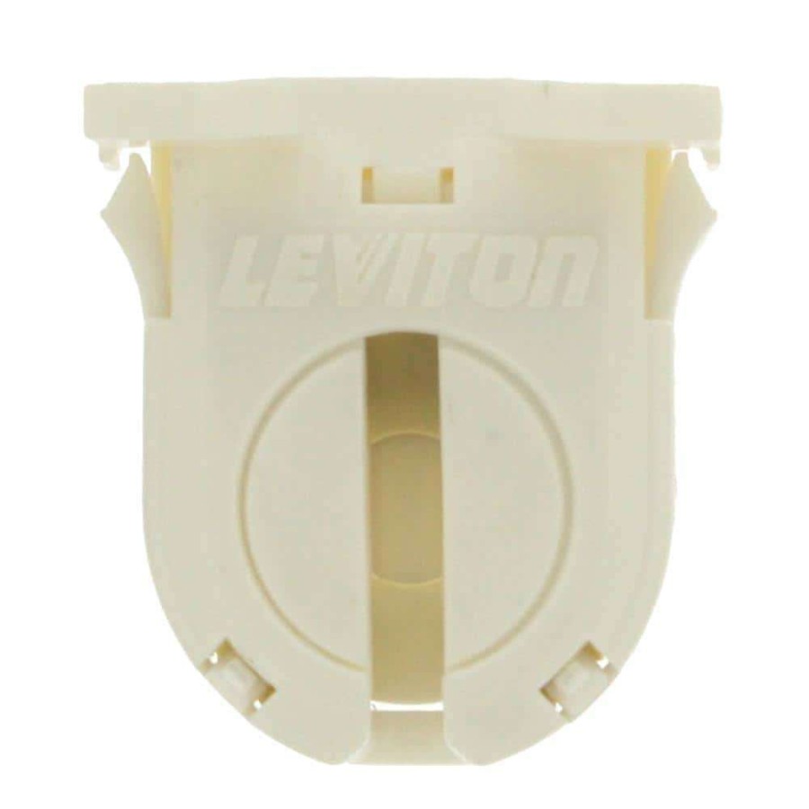 Lamps * | 660W Low Profile Small Bi-Pin Lamp Center For T-8 Lamps Snap-In Lamp-Lock Linear Fluorescent Lampholder, White By Leviton