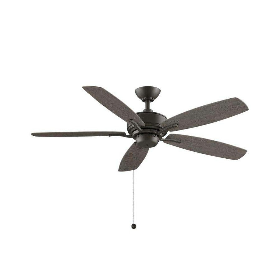 Ceiling Fans * | Aire Deluxe 52 In. Matte Greige Ceiling Fan With Weathered Wood Blades By Fanimation