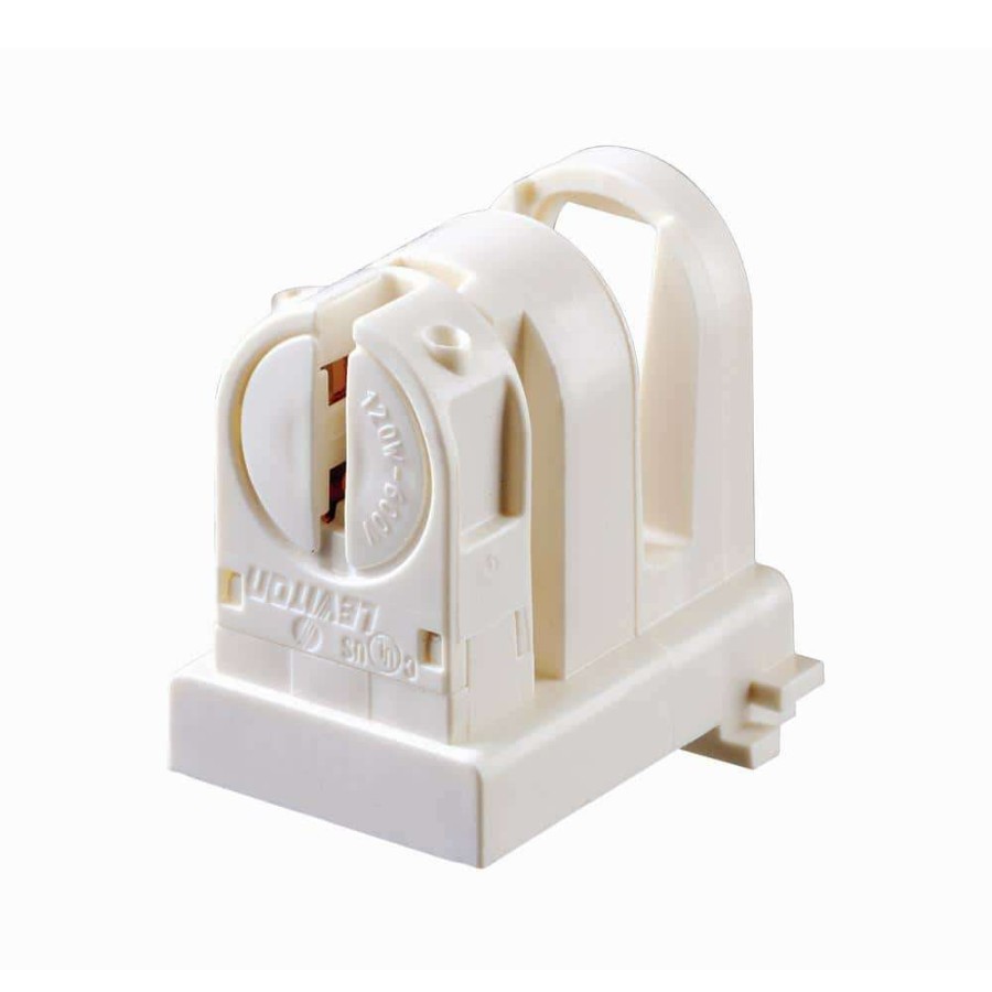 Lamps * | 120W Long T-8 To T-5 Adapter Medium To Miniature Base T5 Bi-Pin Slide-On Fluorescent Lampholder, White By Leviton