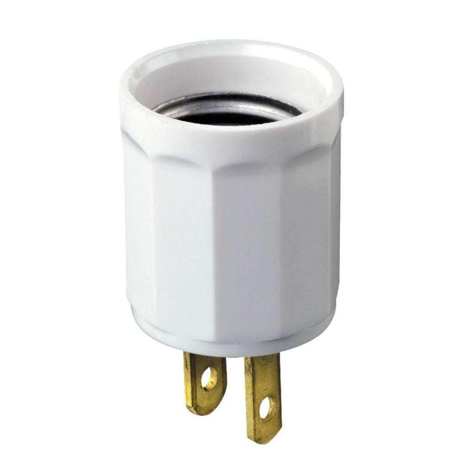 Lamps * | Outlet-To-Socket Light Plug, White By Leviton