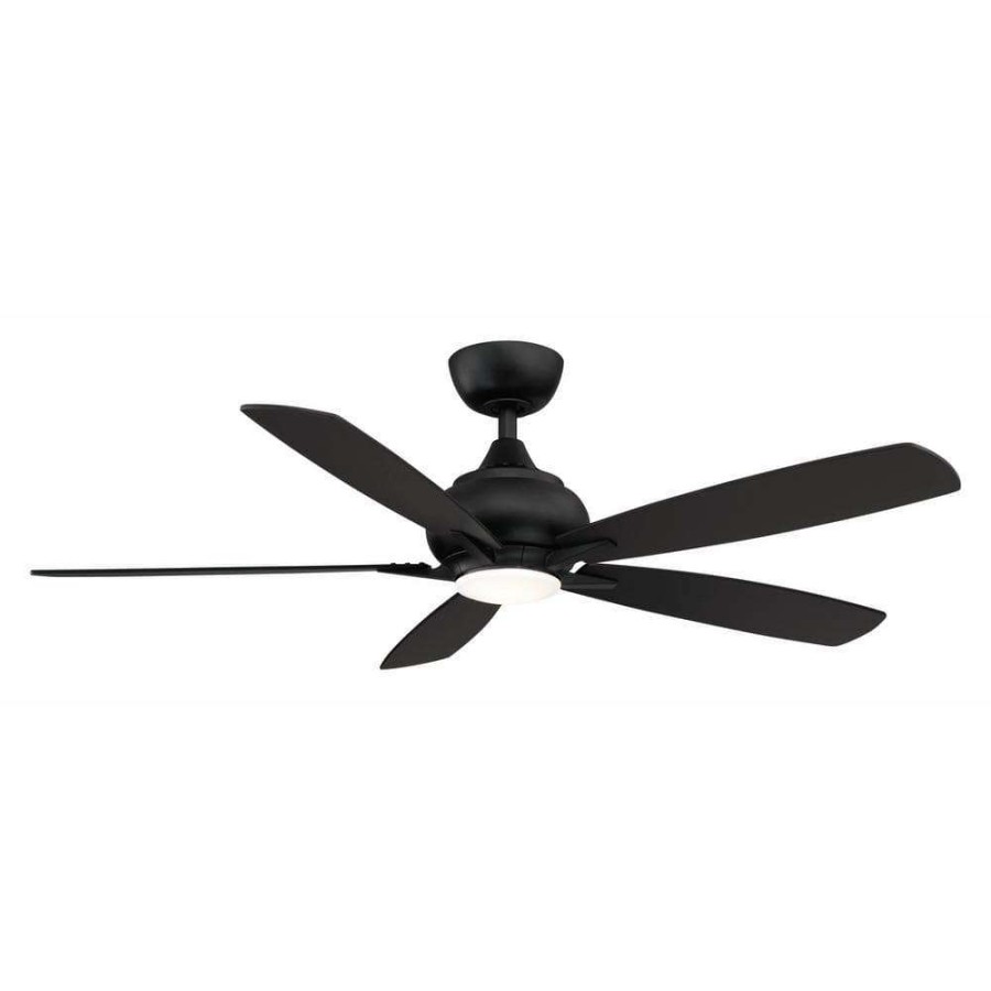 Ceiling Fans * | Doren 52 In. Integrated Led Black Ceiling Fan With Opal Frosted Glass Light Kit And Remote Control By Fanimation