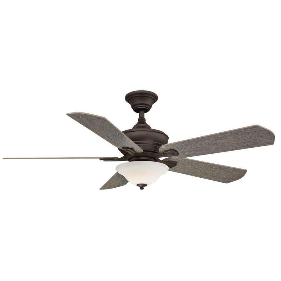 Ceiling Fans * | Camhaven V2 52 In. Integrated Led Matte Greige Ceiling Fan With Frosted White Glass Bowl Light Kit And Remote Control By Fanimation