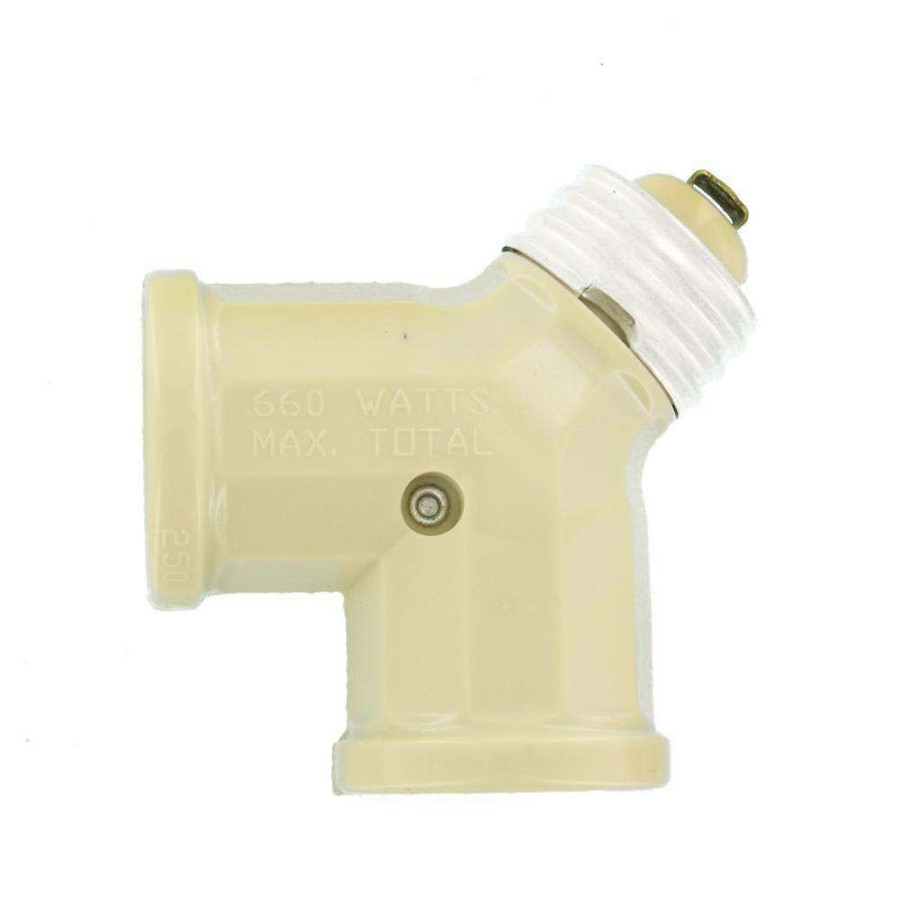 Lamps * | 660-Watt Double Light Socket Adapter, Ivory By Leviton