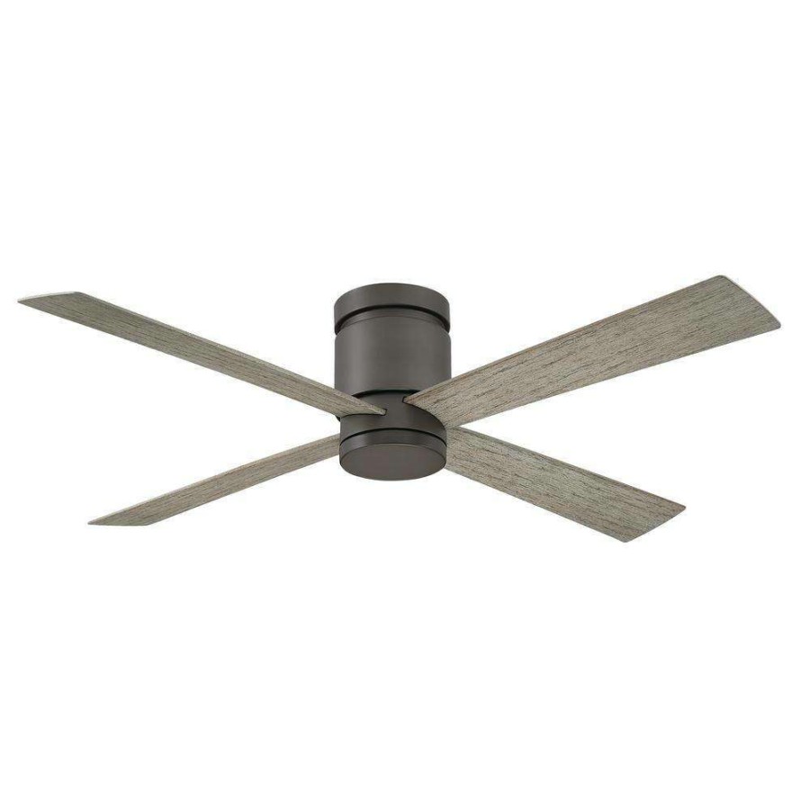 Ceiling Fans * | Kwartet 52 In. Indoor/Outdoor Matte Greige With Weathered Wood Blades Ceiling Fan With Light Kit By Fanimation