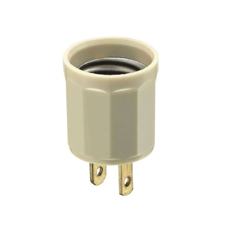 Lamps * | 600-Watt Medium Base Outlet To Socket Lamp Holder, Ivory By Leviton