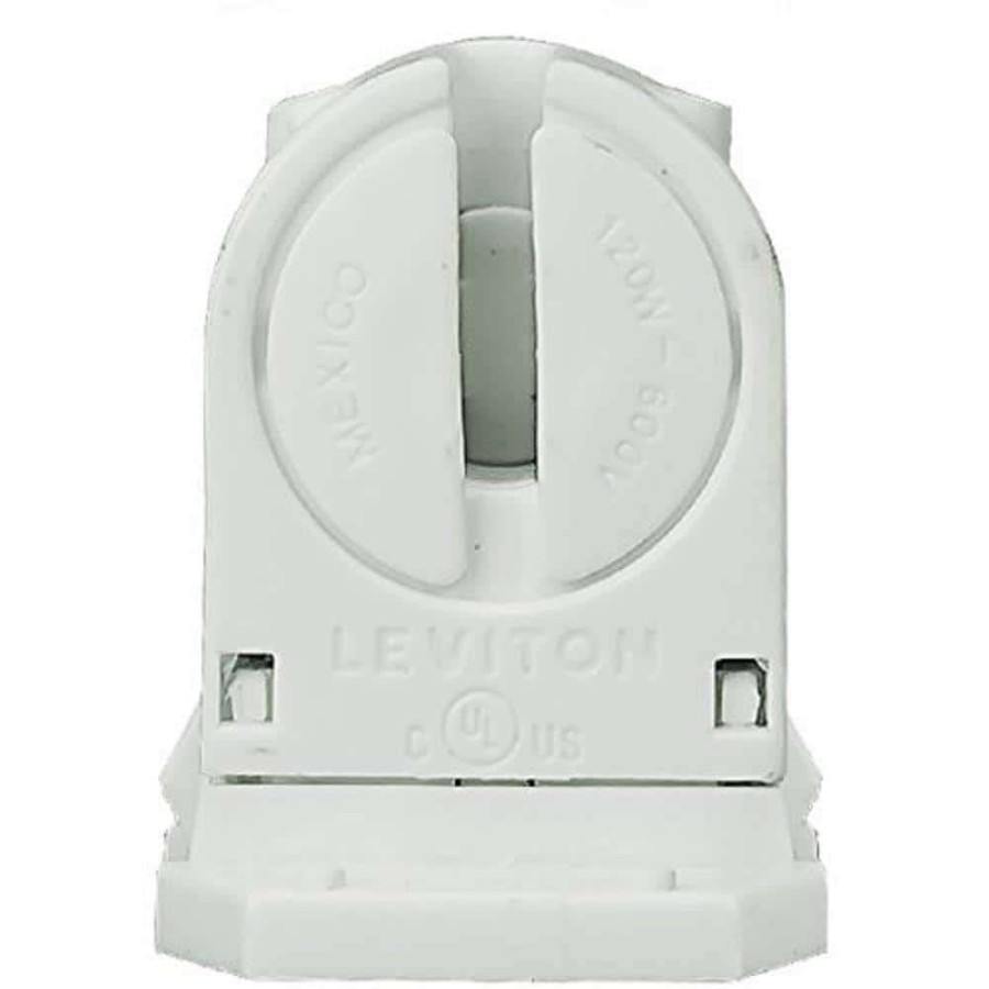 Lamps * | 120W Low Profile Miniature Base T5 Bi Pin Lamp Center Snap-In/Slide-On Fluorescent Lampholder, White By Leviton