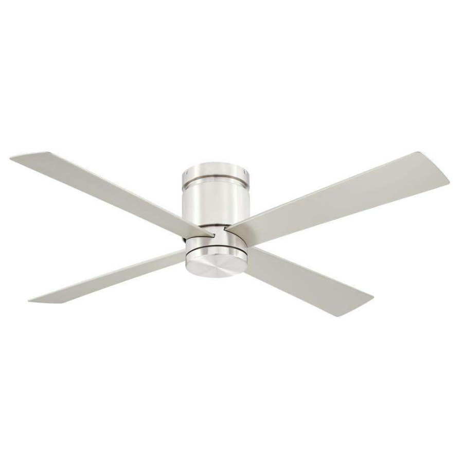 Ceiling Fans * | Kwartet 52 In. Indoor/Outdoor Brushed Nickel Ceiling Fan With Light Kit By Fanimation