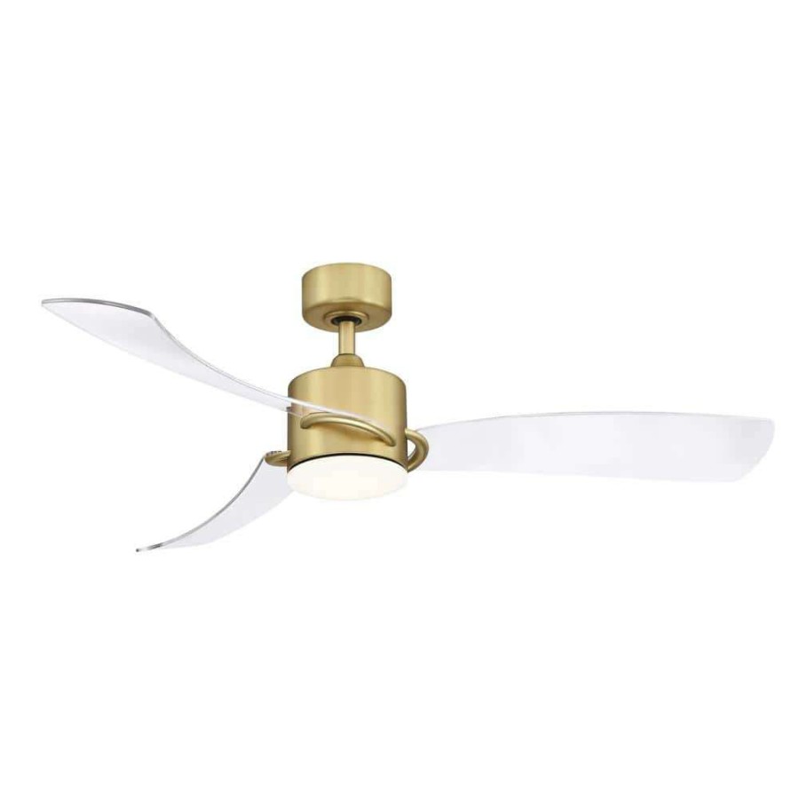 Ceiling Fans * | Sculptaire 52 In. Integrated Led Brushed Satin Brass Ceiling Fan With Light Kit And Remote Control By Fanimation