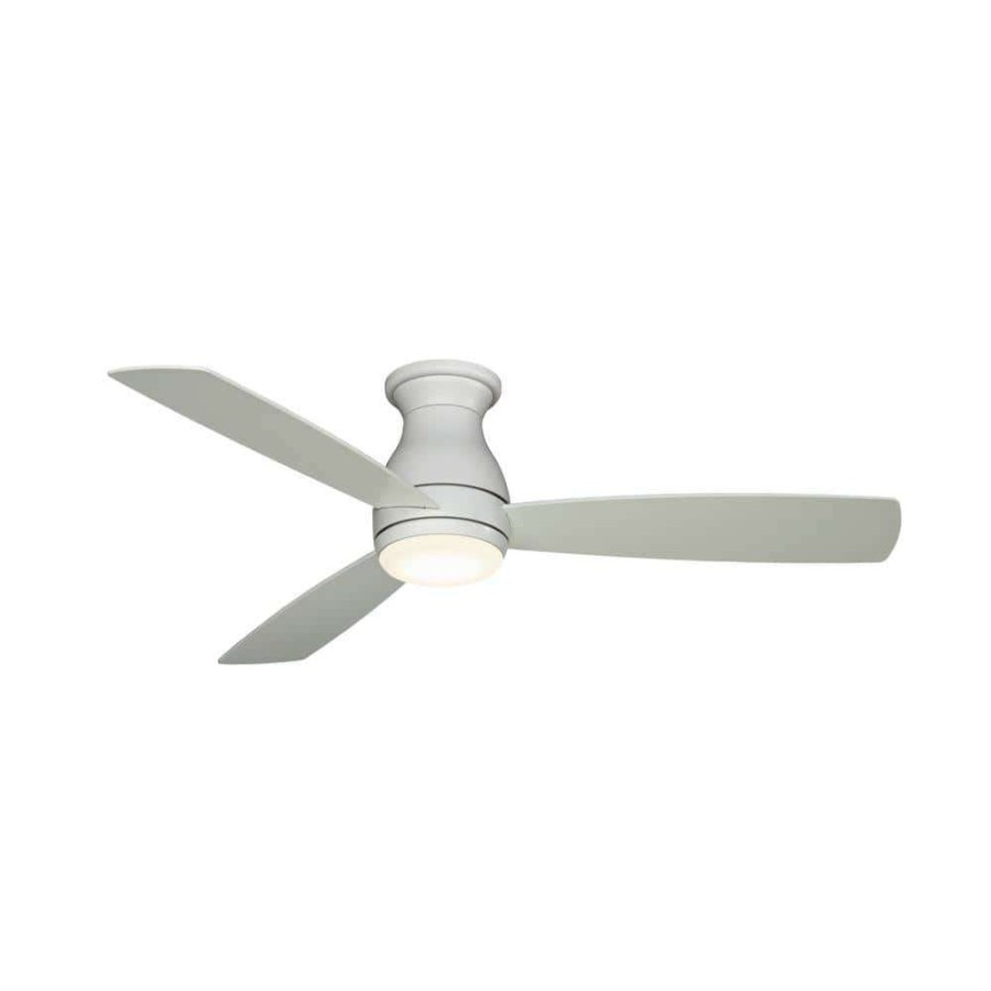 Ceiling Fans * | Hugh 52 In. Integrated Led Indoor/Outdoor Matte White Ceiling Fan With Light Kit And Remote Control By Fanimation