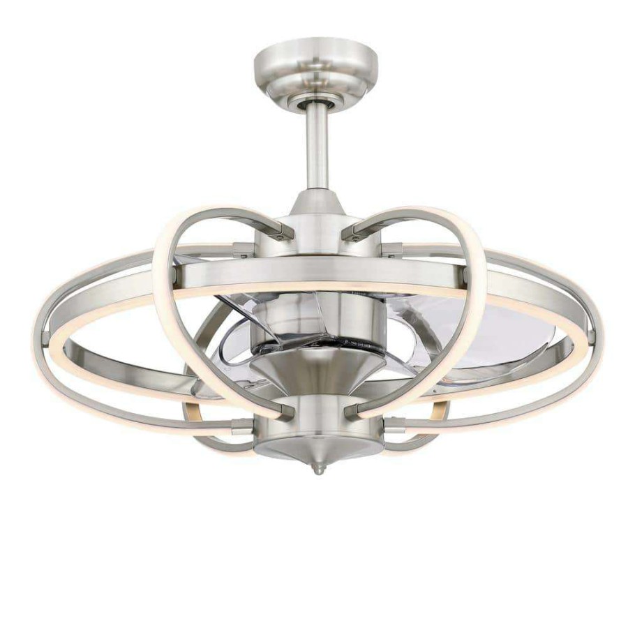 Ceiling Fans * | Obvi 26.43 In. Integrated Led Indoor Brushed Nickel Ceiling Fan With Light Kit By Fanimation