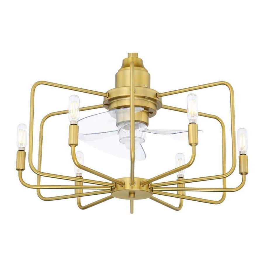 Ceiling Fans * | Influencer 22 In. Indoor Brushed Satin Brass Ceiling Fan With Light By Fanimation