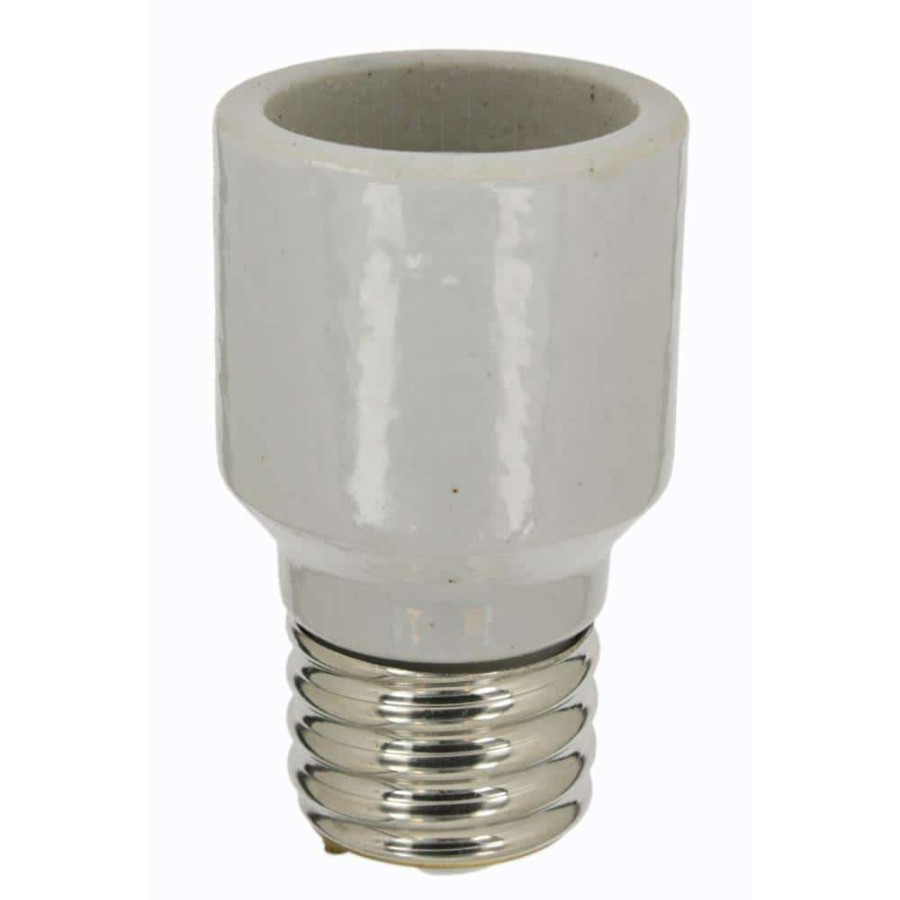 Lamps * | 1500W Mogul-Mogul Base One-Piece Glazed Porcelain Adapter/Extender Incandescent Lampholder, White By Leviton